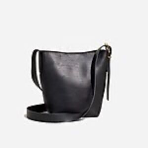 Madewell -  the essential mini bucket tote in black leather